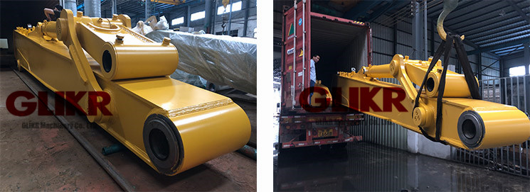 June 24th, 2019: 1 SET of Komatsu PC1250SP-8 20.5M Long Reach Booms loaded into container for shipping to Singapore.
