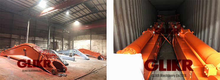 June 13th, 2019: We successfully shipped out 2x45' containers of EX1200-20.5M-Long Reach Boom to Singapore for dredging work.