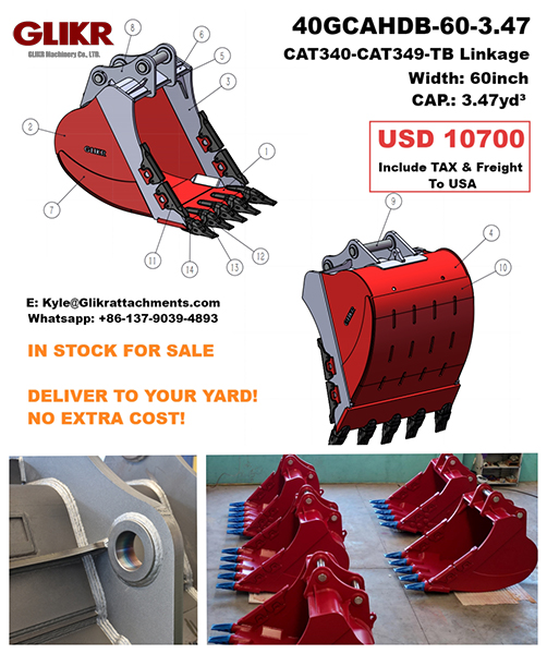 60in Heavy Duty Excavator Bucket fits CAT 349