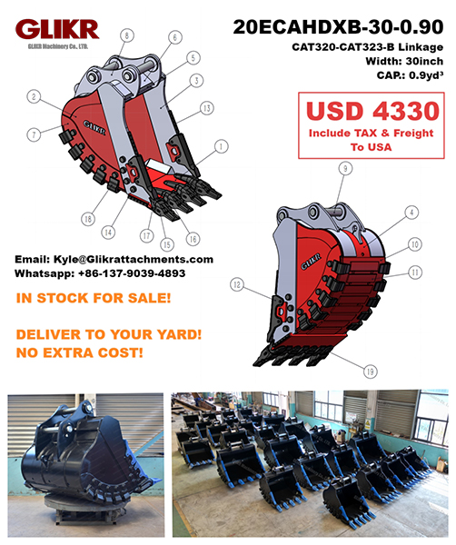 30in Heavy Duty Excavator Bucket fits CAT 323