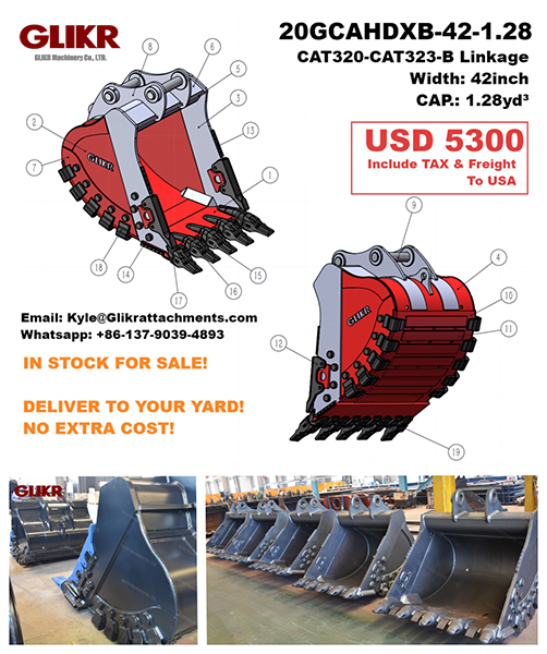 42in Heavy Duty Excavator Bucket fits CAT 323