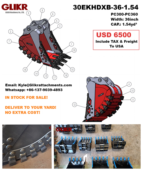 36in Heavy Duty Excavator Bucket fits PC 360